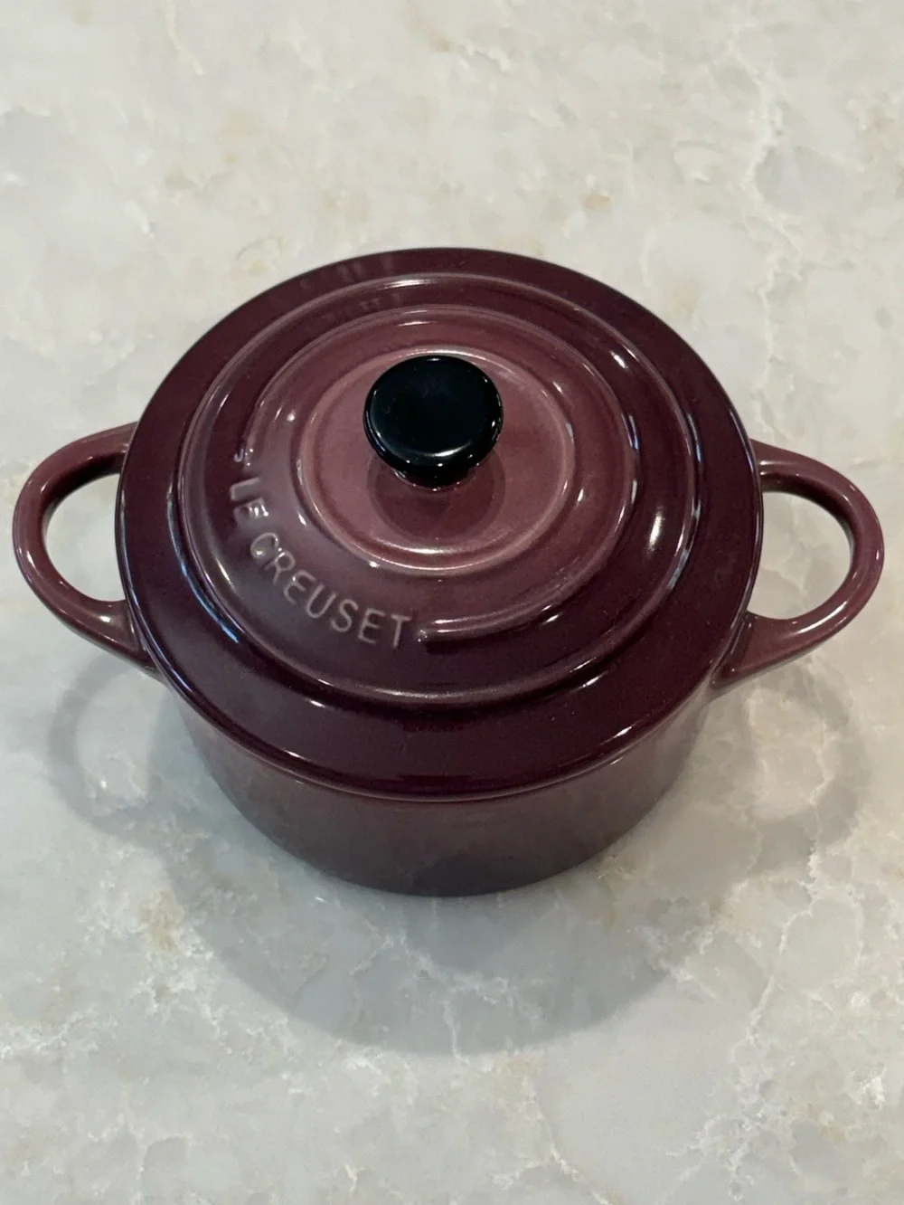 NWT Le Creuset Fig Ceramic 10cm mini cocotte